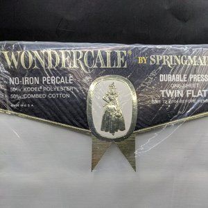 Wondercale NO IRON PERCALE Twin Flat White Sheet NEW OLD STOCK NOS